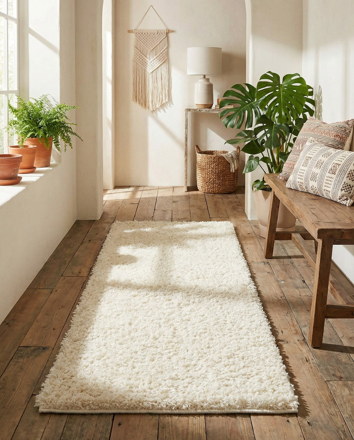 Plush Oasis Collection Area Rug - Serenity (Snow White) Runner Snow White  lifestyle 125