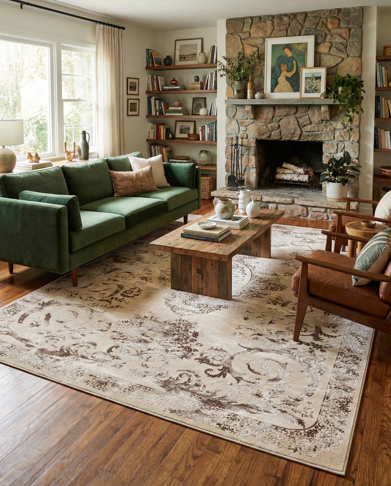 Bloomsbury Elegance Collection Area Rug - Mayfair Rectangle Beige  lifestyle 66