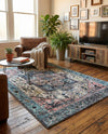 Casablanca Tapestry Collection Area Rug - Fes Rectangle Powder Blue  lifestyle 57