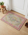 Savannah Threads Collection Area Rug - Charleston Rectangle Ivory Pink  lifestyle 8