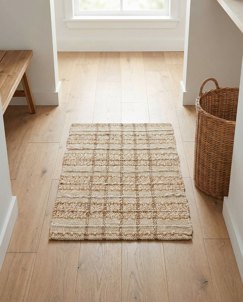 Sequoia Handwoven Jute Collection Area Rug - Charleston Rectangle Ivory  lifestyle 5