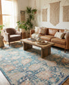 Seville Stripes Collection Area Rug -  Cordoba (Blue) Rectangle Blue  lifestyle 9
