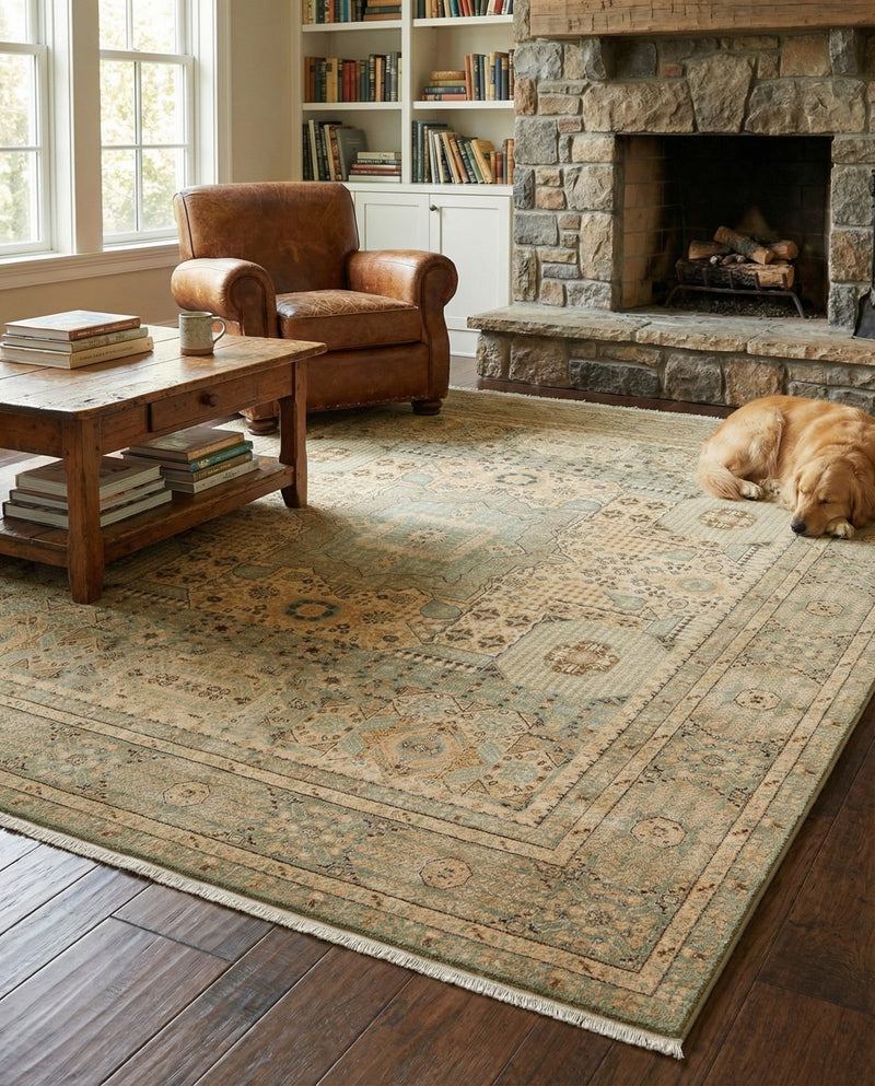 Ottoman Elegance Collection Area Rug - Sultan Rectangle Light Green  lifestyle 51
