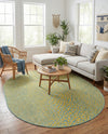 Urban Oasis Rugs Collection Area Rug -  Terrace (Yellow and Aqua) Oval Yellow and Aqua  lifestyle 44