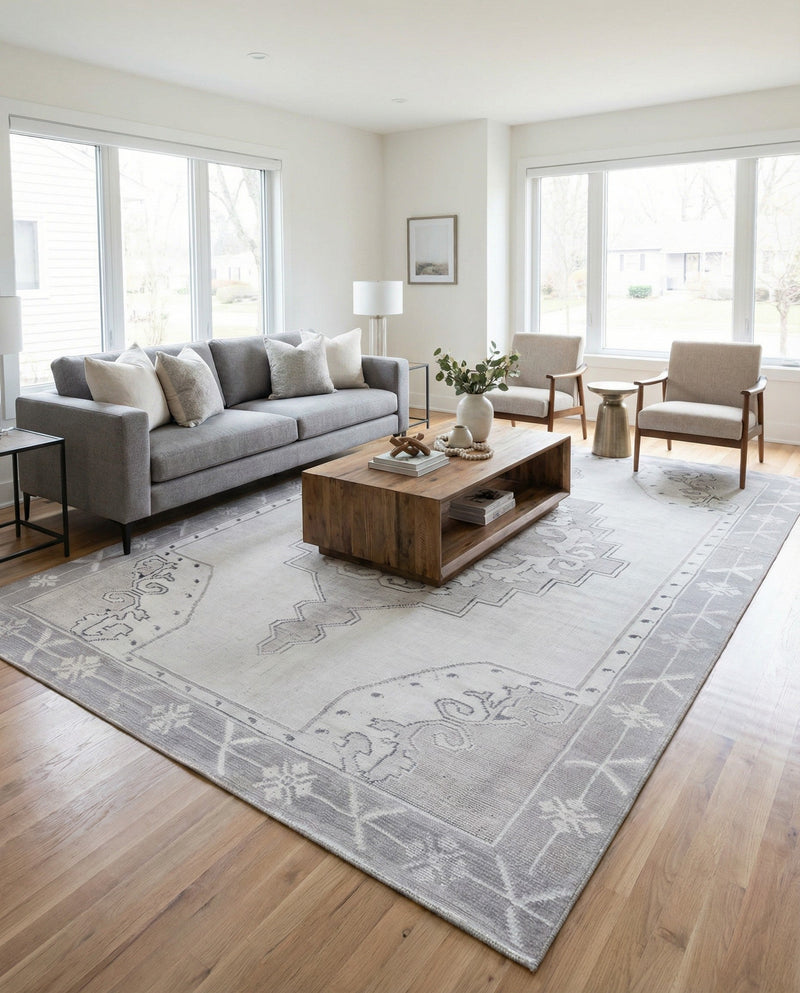 Heritage Elegance Collection Area Rug -  Winterthur (white Gray) Rectangle white Gray  lifestyle 15