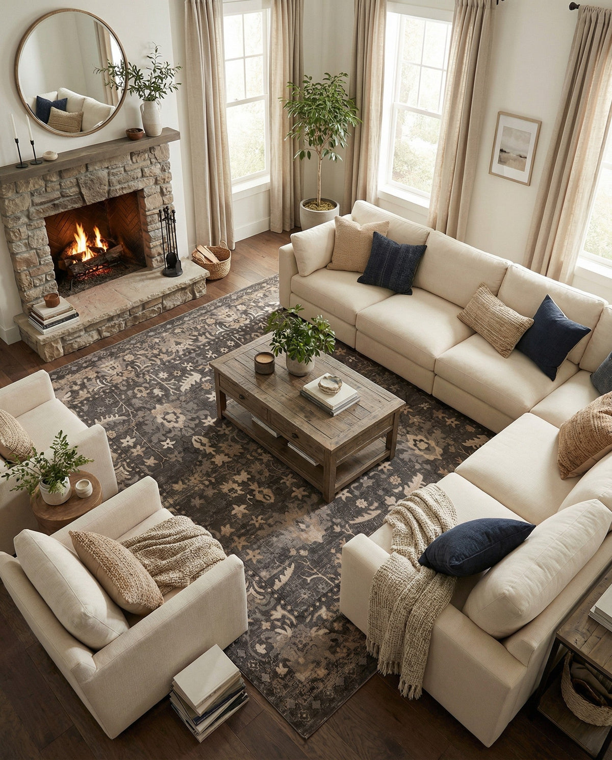 Cascade Range Collection Area Rug -  Shasta (Gray) Square Gray  lifestyle 49