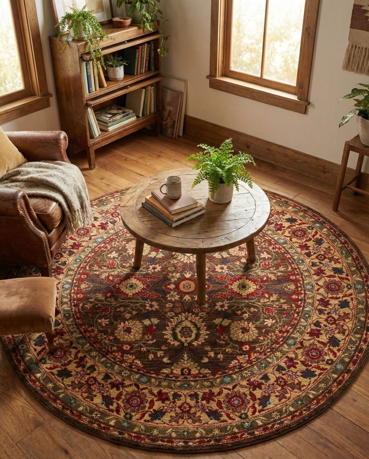 Chelsea Elegance Collection Area Rug -  Osterley Round Light Brown  lifestyle 191