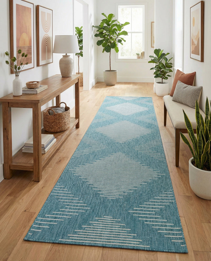 Urban Terrace Collection Area Rug -  Chelsea (Light Aqua) Runner Light Aqua  lifestyle 22