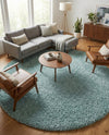 Alpine Plush Collection Area Rug -  Cortina (Aqua) Round Aqua  lifestyle 77