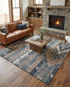 Cascade Range Collection Area Rug - Hood (Navy Blue) Square Navy Blue  lifestyle 34
