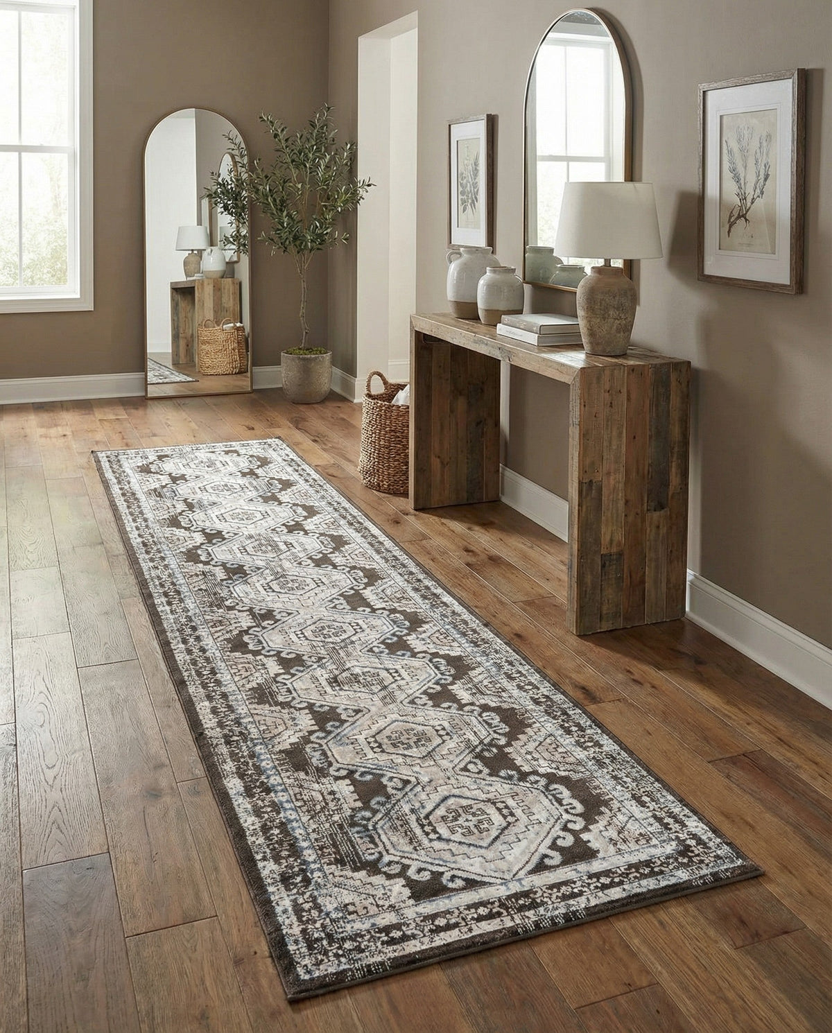 Savannah Elegance Collection Area Rug -  Tybee (Gray) Runner Gray  lifestyle 38