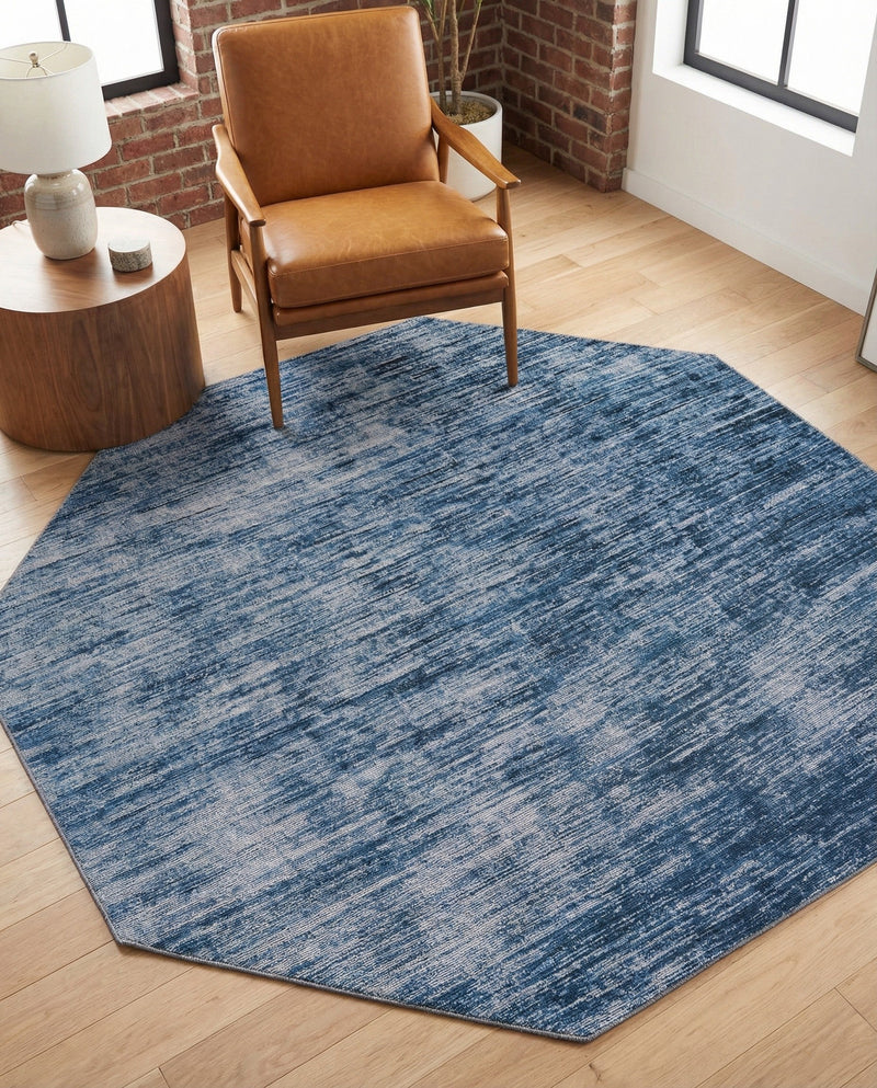 Sahara Essence Collection Area Rug - Oasis (Blue) Octagon Blue  lifestyle 40