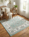 Adriana Terrace Collection Area Rug -  Positano (Aqua) Square Aqua  lifestyle 59