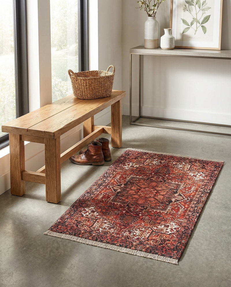 Bazaar Chic Collection Area Rug -  Essaouira Rectangle Rust Red  lifestyle 6