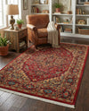 Persian Elegance Collection Area Rug -  Khorasan Rectangle Red  lifestyle 10