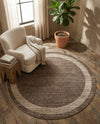 Studio Haven Collection Area Rug -  Alcove (Light Brown) Round Light Brown  lifestyle 50