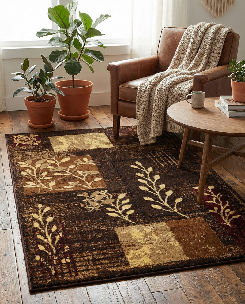 Bistro Lounge Collection Area Rug -  Affogato Rectangle Brown  lifestyle 29