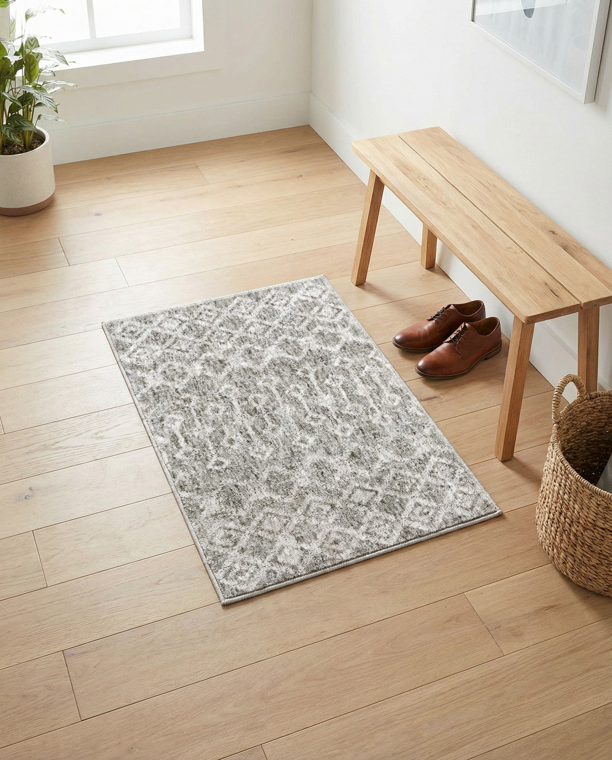 Geo Garden Lattice Collection Area Rug -  Andalusia Rectangle Gray  lifestyle 62