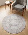 Heritage Elegance Collection Area Rug -  Charlottenburg Round Gray  lifestyle 76