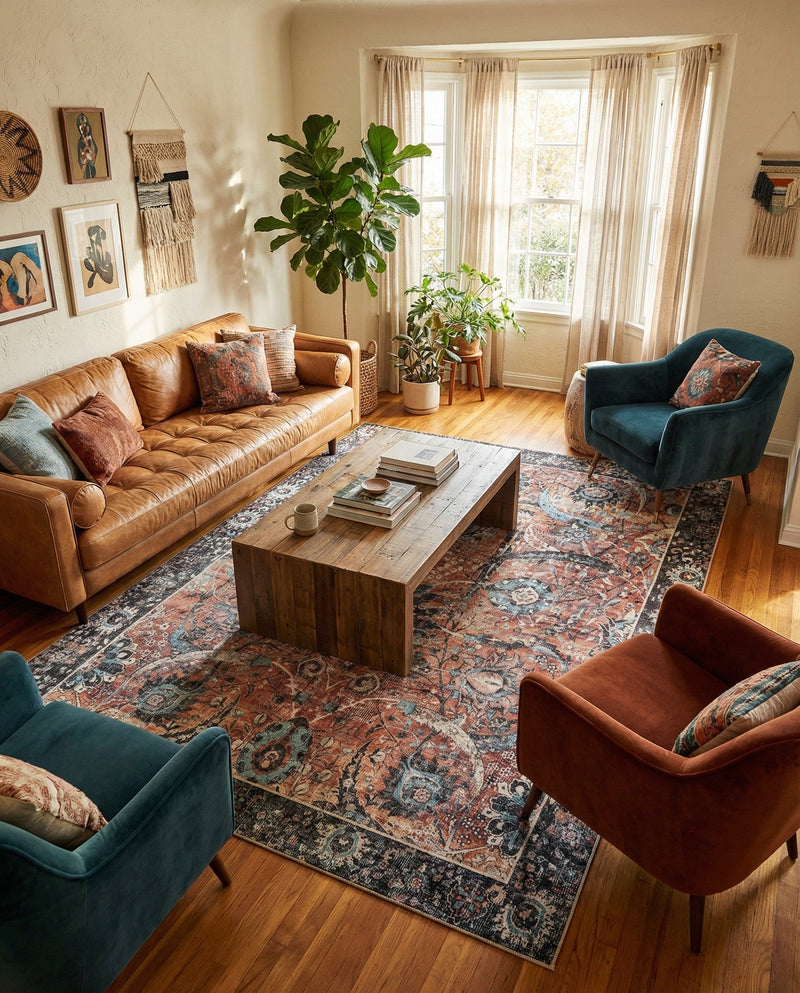 Heritage Elegance Collection Area Rug -  Topkapi Rectangle Vintage Rust Red  lifestyle 12