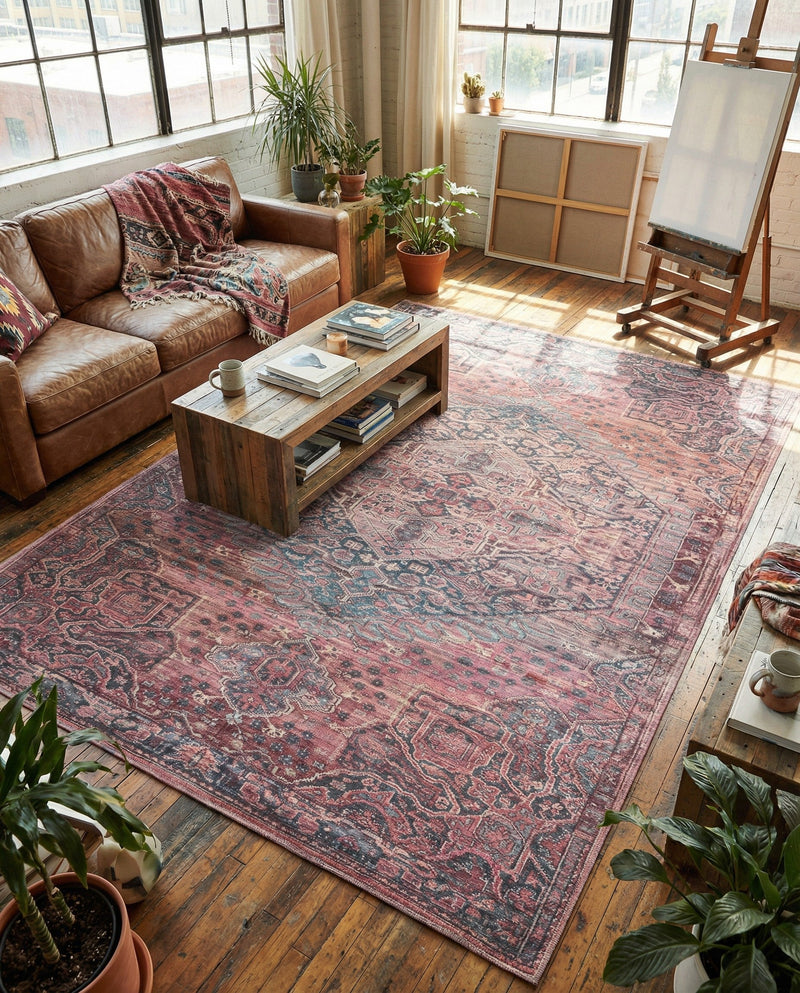 Zahara Oasis Collection Area Rug -  Agadir Rectangle Antique Rust Red  lifestyle 18