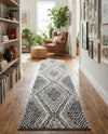 Marrakech Mosaic Collection Area Rug -  Medina Runner Black and White  lifestyle 62