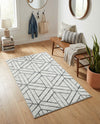 Garden Maze Retreat Collection Area Rug -  Topiarytrail Rectangle White  lifestyle 25