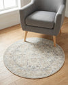 Cascade Range Collection Area Rug -  Shasta (Ivory) Round Ivory  lifestyle 91