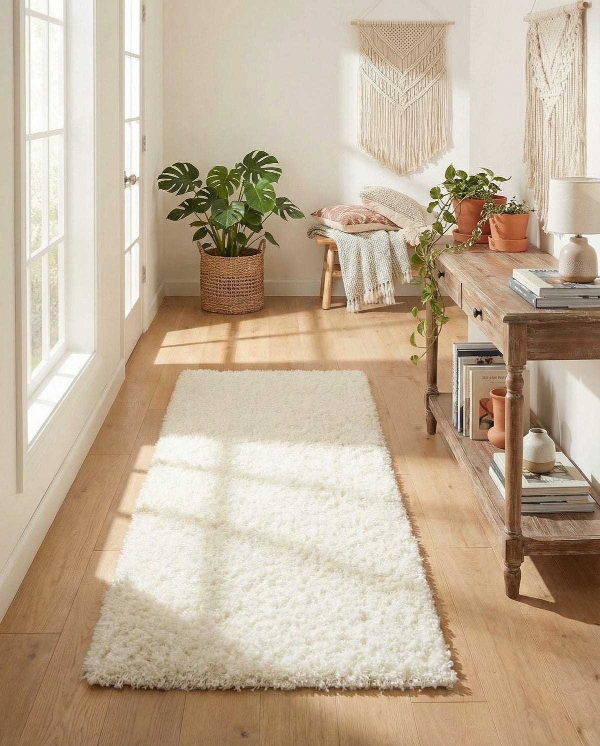 Plush Oasis Collection Area Rug - Serenity (Snow White) Runner Snow White  lifestyle 138
