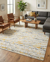 Bloomsbury Elegance Collection Area Rug -  Soho Rectangle Yellow and Gray  lifestyle 53