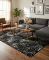 Riviera Elegance Collection Area Rug -  Monaco (Black) Rectangle Black  lifestyle 30
