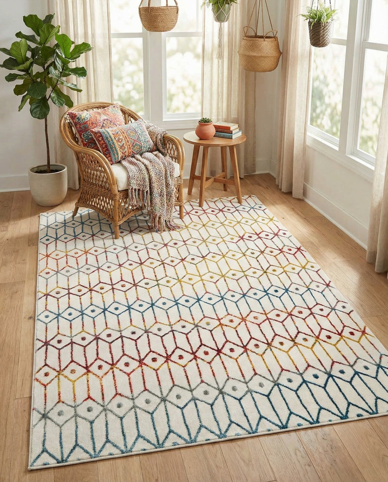 Garden Maze Retreat Collection Area Rug -  Mazeview Rectangle Multi  lifestyle 20
