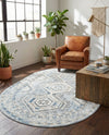 Savannah Elegance Collection Area Rug -  Tybee (Aqua Blue) Oval Aqua Blue  lifestyle 73