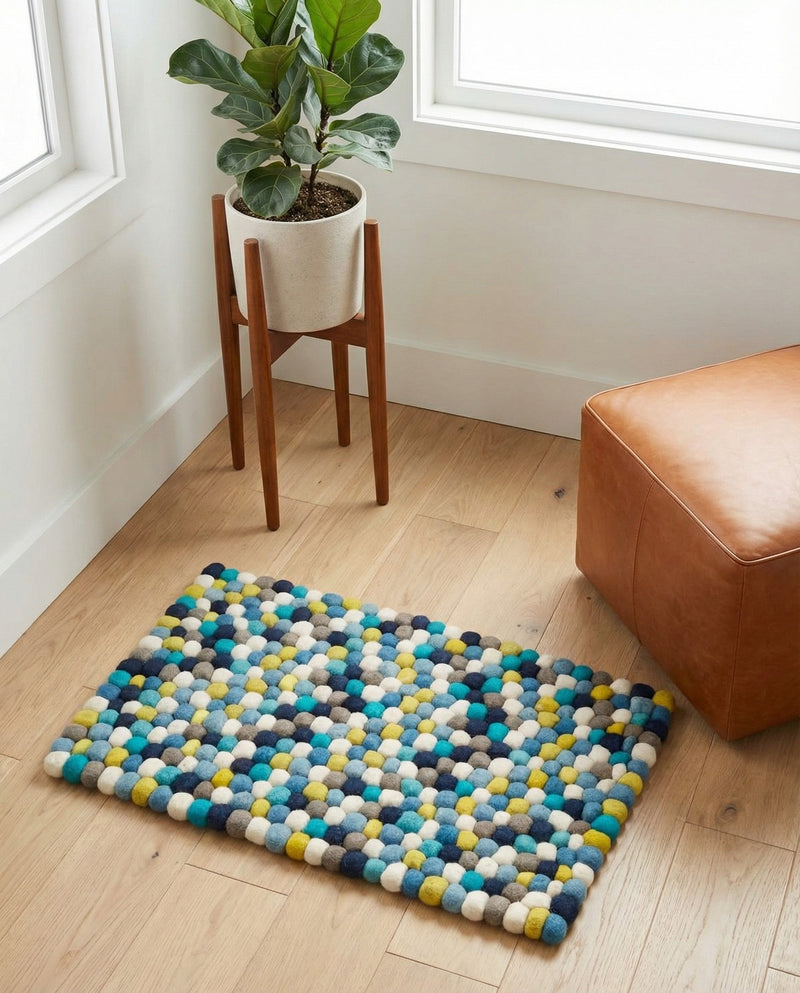 Woolen Sphere Collection Area Rug - Orbsburg (Blue) Rectangle Blue  lifestyle 3
