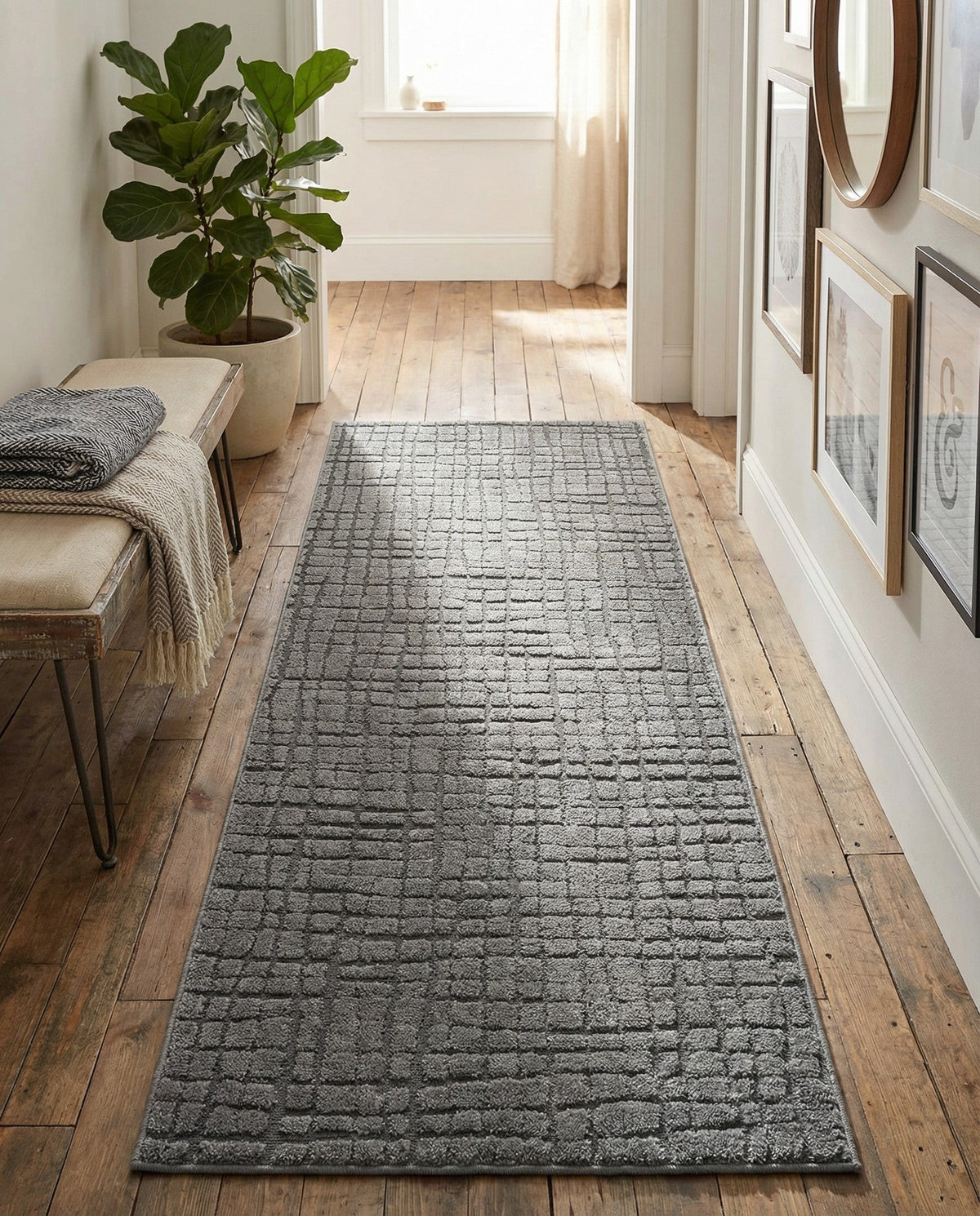 Haven Tapestry Collection Area Rug - WhisperingFalls Runner Serenity Blue  lifestyle 97