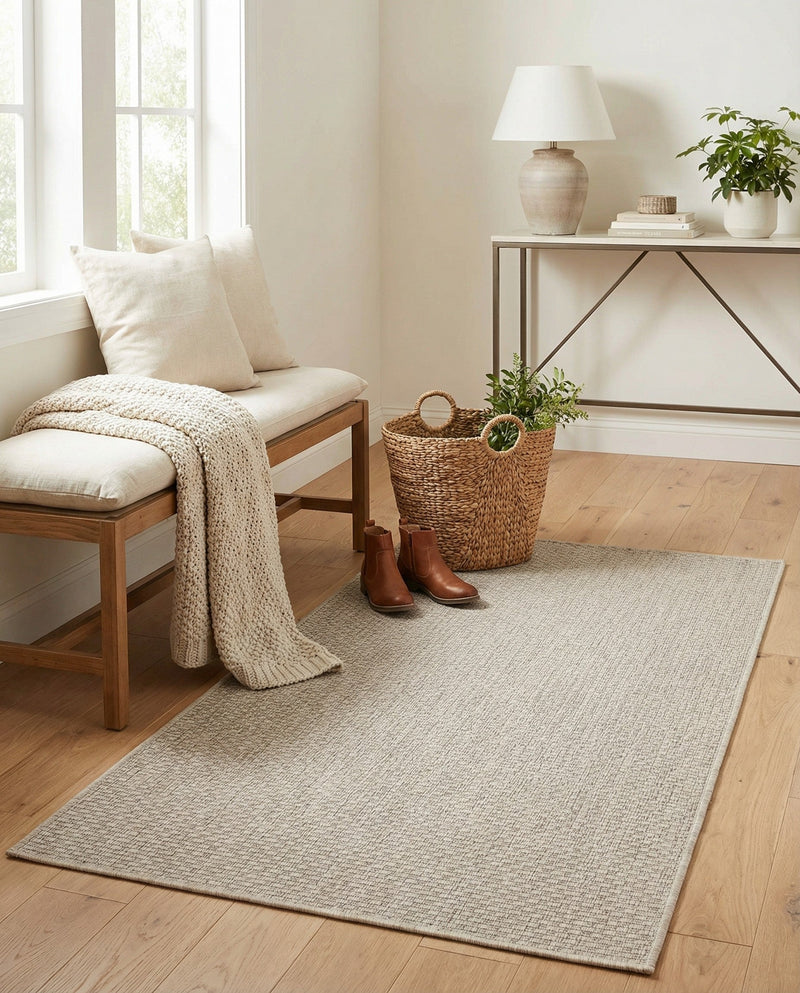 Seaside Serenity Collection Area Rug - Veranda (Light Gray) Rectangle Light Gray  lifestyle 45