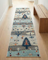 Colorburst Oasis Collection Area Rug -  Mosaic Runner Ivory Gray Blue  lifestyle 77