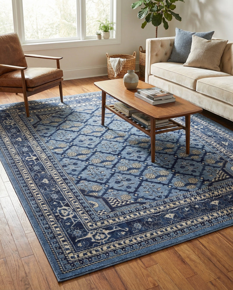Horizon Collection Area Rug -  Aurora Rectangle Blue  lifestyle 26