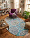 Arcadia Rugs Collection Area Rug -  Atlantis (Blue) Oval Blue  lifestyle 76