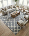 Lattice Gardens Collection Area Rug -  Bloomfield (Dark Gray) Square Dark Gray  lifestyle 59