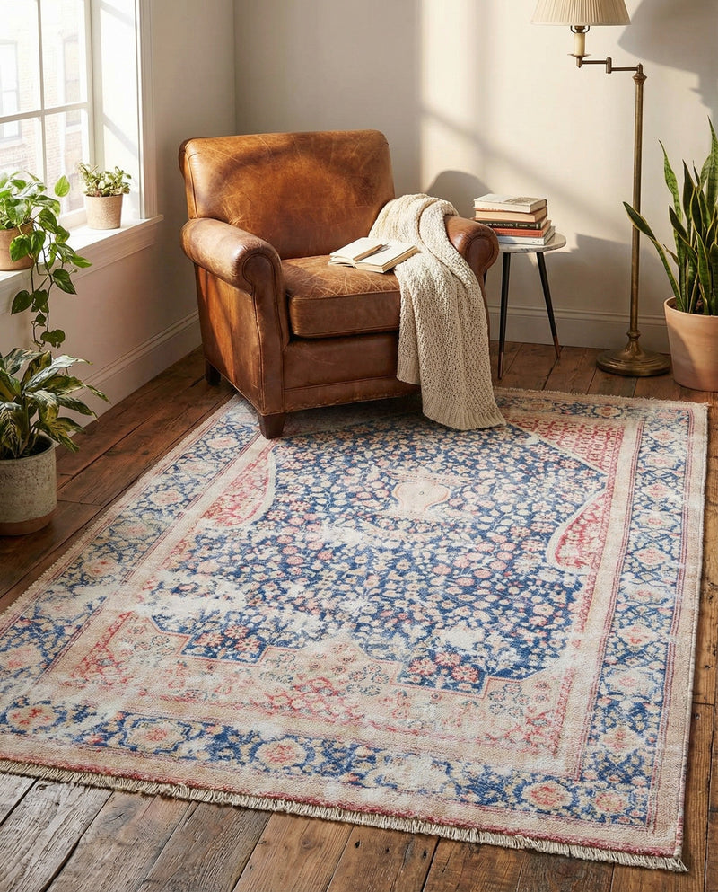 Bazaar Chic Collection Area Rug -  Rabat Rectangle Navy Blue  lifestyle 9