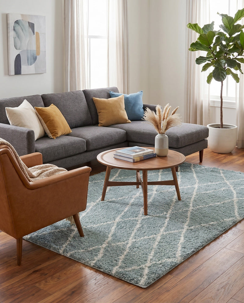Cozy Haven Shag Collection Area Rug - Serenity (Sage Green) Rectangle Sage Green  lifestyle 21