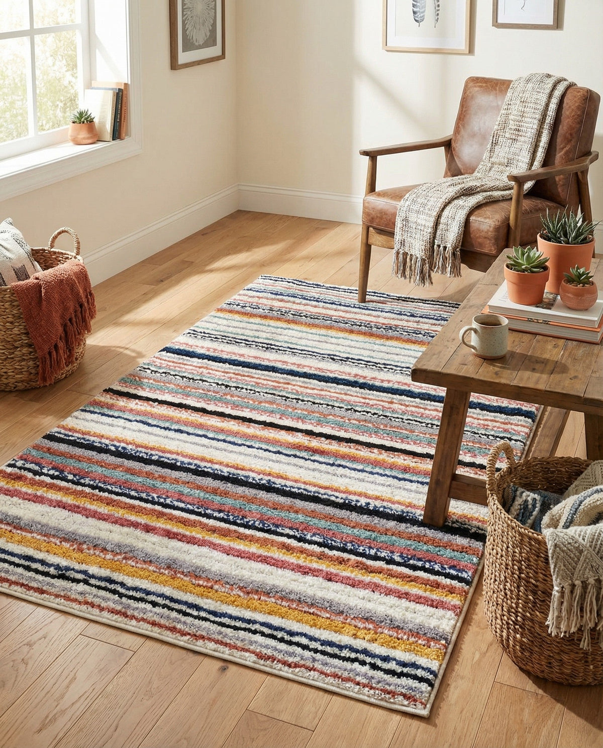 Marrakech Mosaic Collection Area Rug - Casablanca Rectangle Ivory  lifestyle 17