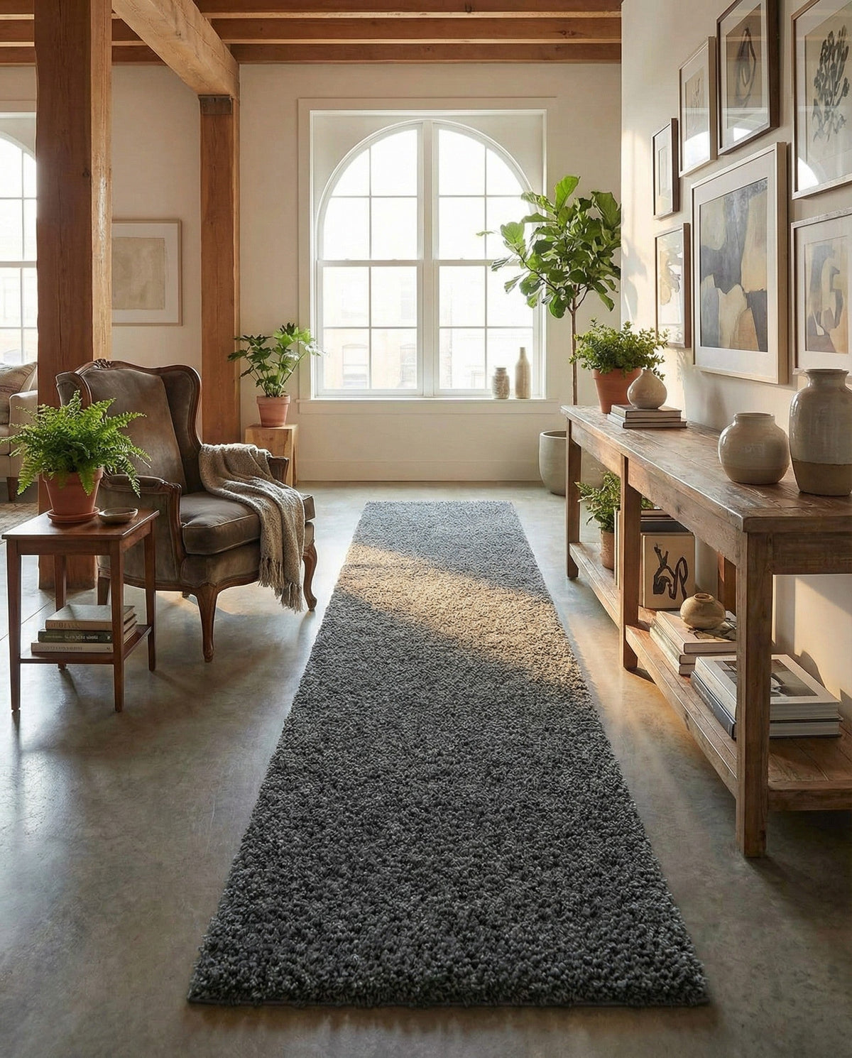 Alpine Plush Collection Area Rug -  Cortina (Peppercorn) Runner Peppercorn  lifestyle 97