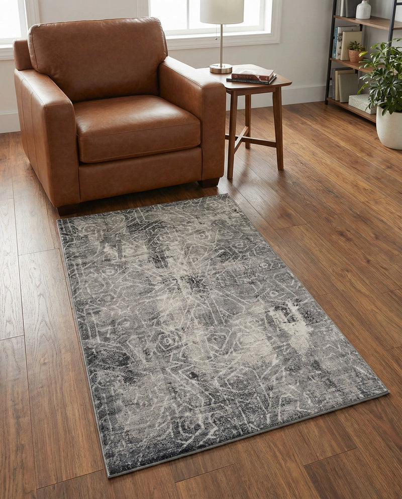 Riviera Elegance Collection Area Rug -  Grasse Rectangle Dark Gray  lifestyle 25