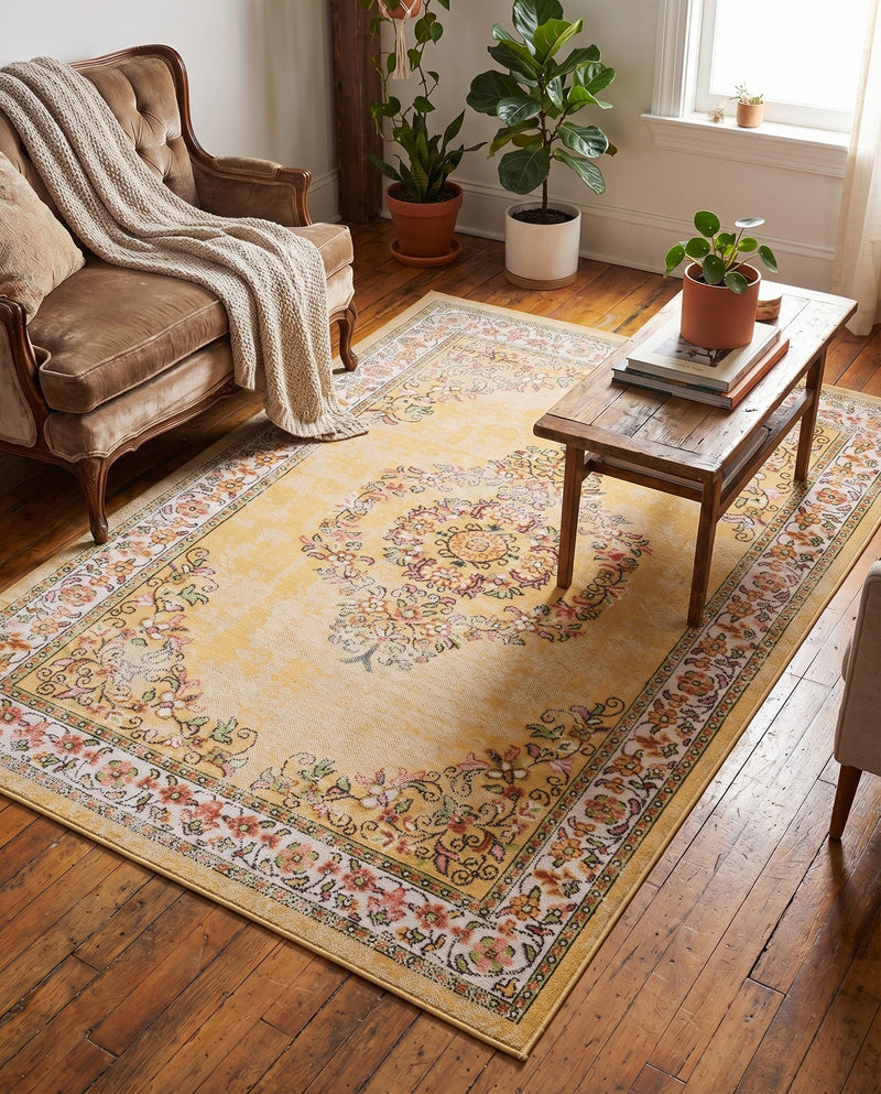 Geneva Terrace Collection Area Rug -  Yverdon Rectangle Yellow  lifestyle 34