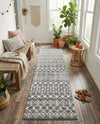 Mediterranean Lattice Collection Area Rug - Santorini (Gray) Runner Gray  lifestyle 53