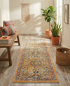 Seville Stripes Collection Area Rug -  Malaga (Yellow) Runner Yellow  lifestyle 77