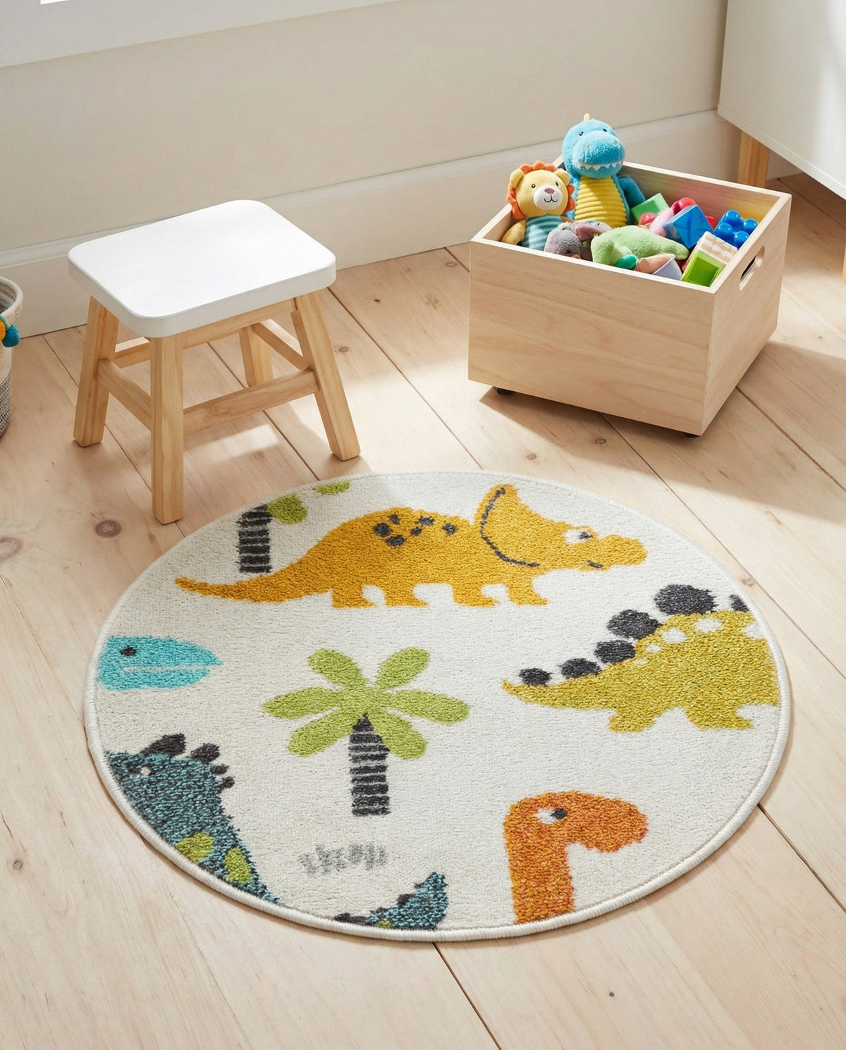 Wonder Tykes Collection Area Rug -  Pastiche Round Ivory  lifestyle 40