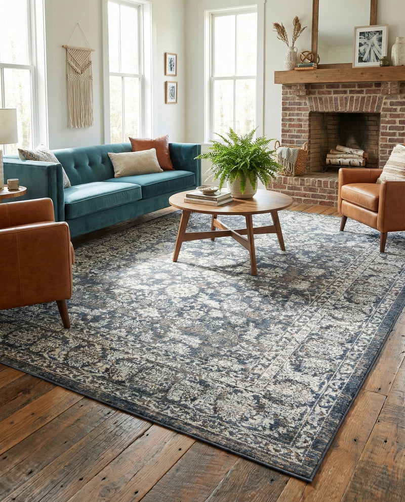 Metro Heights Collection Area Rug -  Astoria Rectangle Navy Blue  lifestyle 19